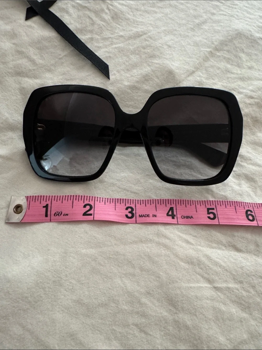 Gucci Black Oversized Square Sunglasses with Branded Pouch